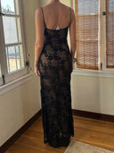 BEADED FLORAL DRESS S