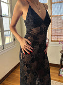 BEADED FLORAL DRESS S