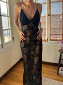 BEADED FLORAL DRESS S