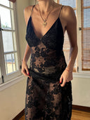 BEADED FLORAL DRESS S