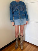 FRINGE DENIM JACKET M