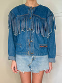 FRINGE DENIM JACKET M