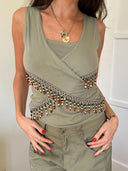 BEADED TANK TOP S