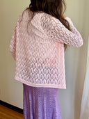 Vintage Pink Crochet Cardigan S/M