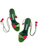 MANOLO BLAHNIK Floral Slides IT 40.5