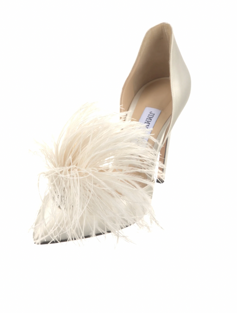 JIMMY CHOO FEATHER PUMPS IT 37.5 NOU