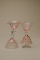 ETCHED WINE GLASSES x 4