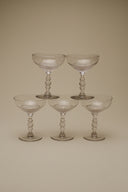 1930's CHAMPAGNE GLASS SET x 5