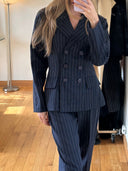 80's Pin-Stripe Two-Piece Suit M