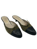 CHANEL Olive Kitten Mules IT 38