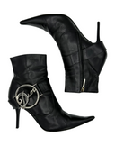 CHRISTIAN DIOR Leather Emblem Booties IT 38.5