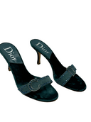 CHRISTIAN DIOR Embellished Velvet Slides IT 39.5