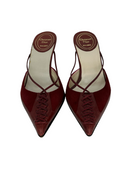 CHRISTIAN DIOR Red Lace Mules IT 36.5