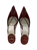 CHRISTIAN DIOR Red Lace Mules IT 36.5