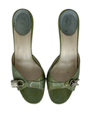 CHRISTIAN DIOR Green Patent Leather Slides IT 38