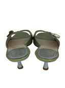 CHRISTIAN DIOR Green Patent Leather Slides IT 38