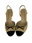 CHANEL Neutral Slingback Pumps IT 39