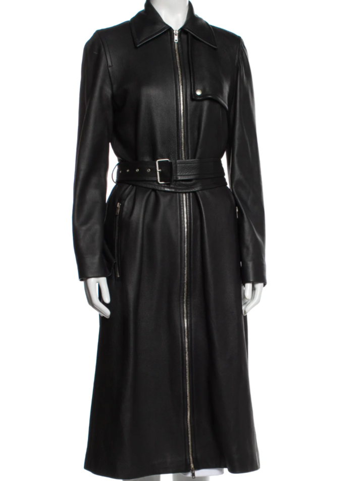 Celine leather 2025 trench coat