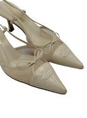 CHANEL CC Leather Slingback Pumps IT 39.5