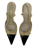 CHANEL Classic Logo Slingback Pumps IT 38.5