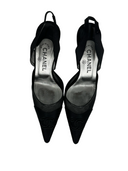 CHANEL Black Mesh Slingback Pumps IT 40