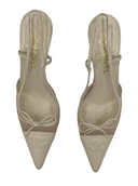 CHANEL CC Leather Slingback Pumps IT 39.5