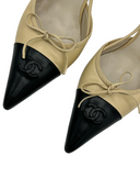 CHANEL Classic Logo Slingback Pumps IT 38.5