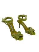 MANOLO BLAHNIK Satin Fuzzy Sandals IT 37