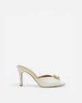 nou the mule in ivory satin gold gem bridal high heel side view