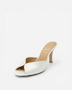 nou the mule classic ivory satin bridal high front view