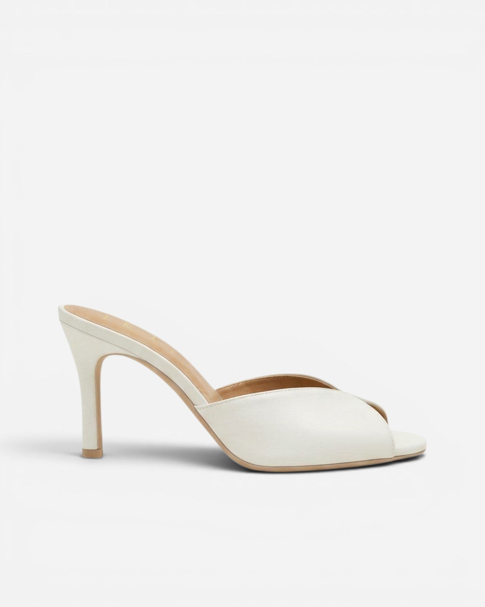 nou the mule classic ivory satin bridal high side view