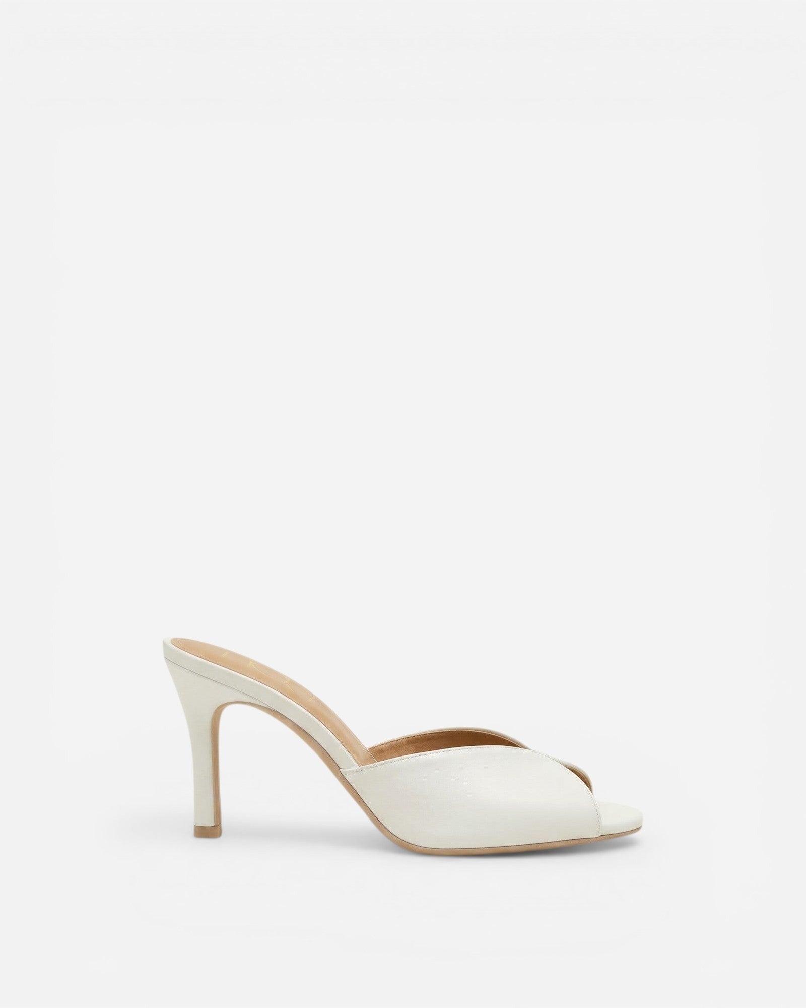 nou the mule classic ivory satin bridal high side view