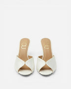 nou the mule classic ivory satin bridal high heel pair