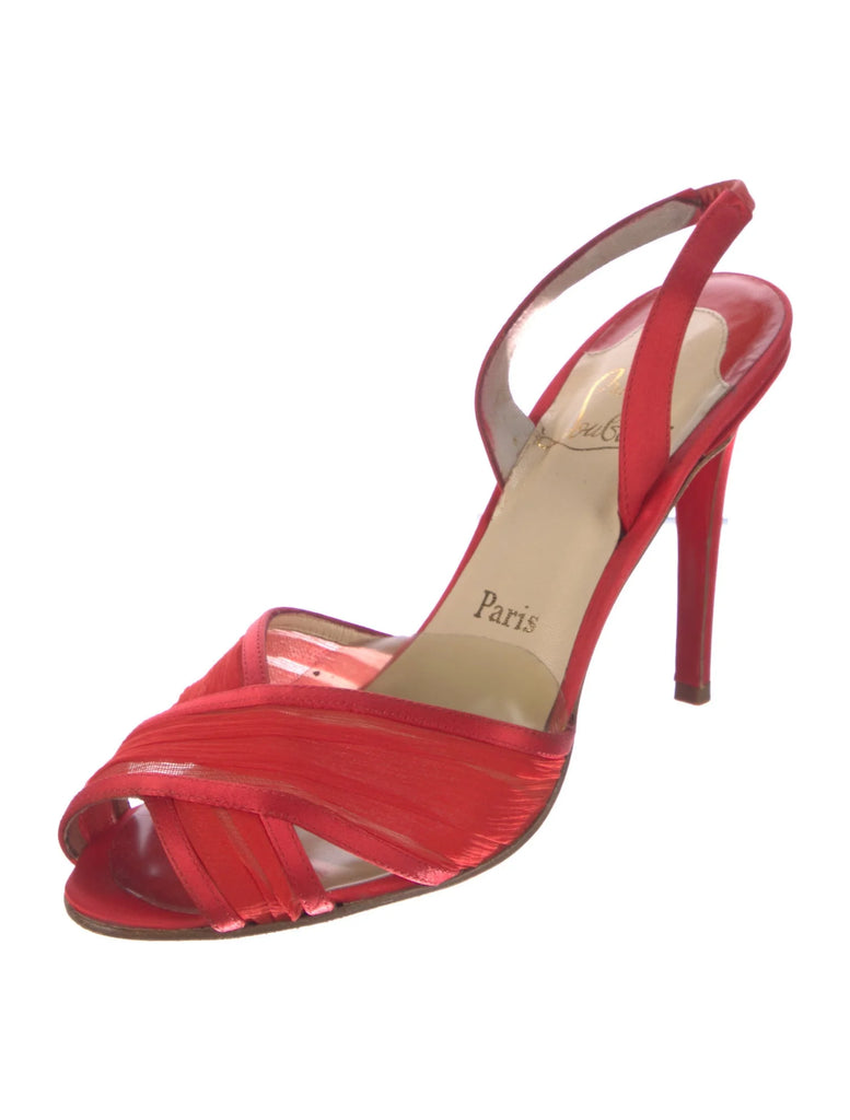 CHRISTIAN LOUBOUTIN SATIN PUMPS IT 39.5