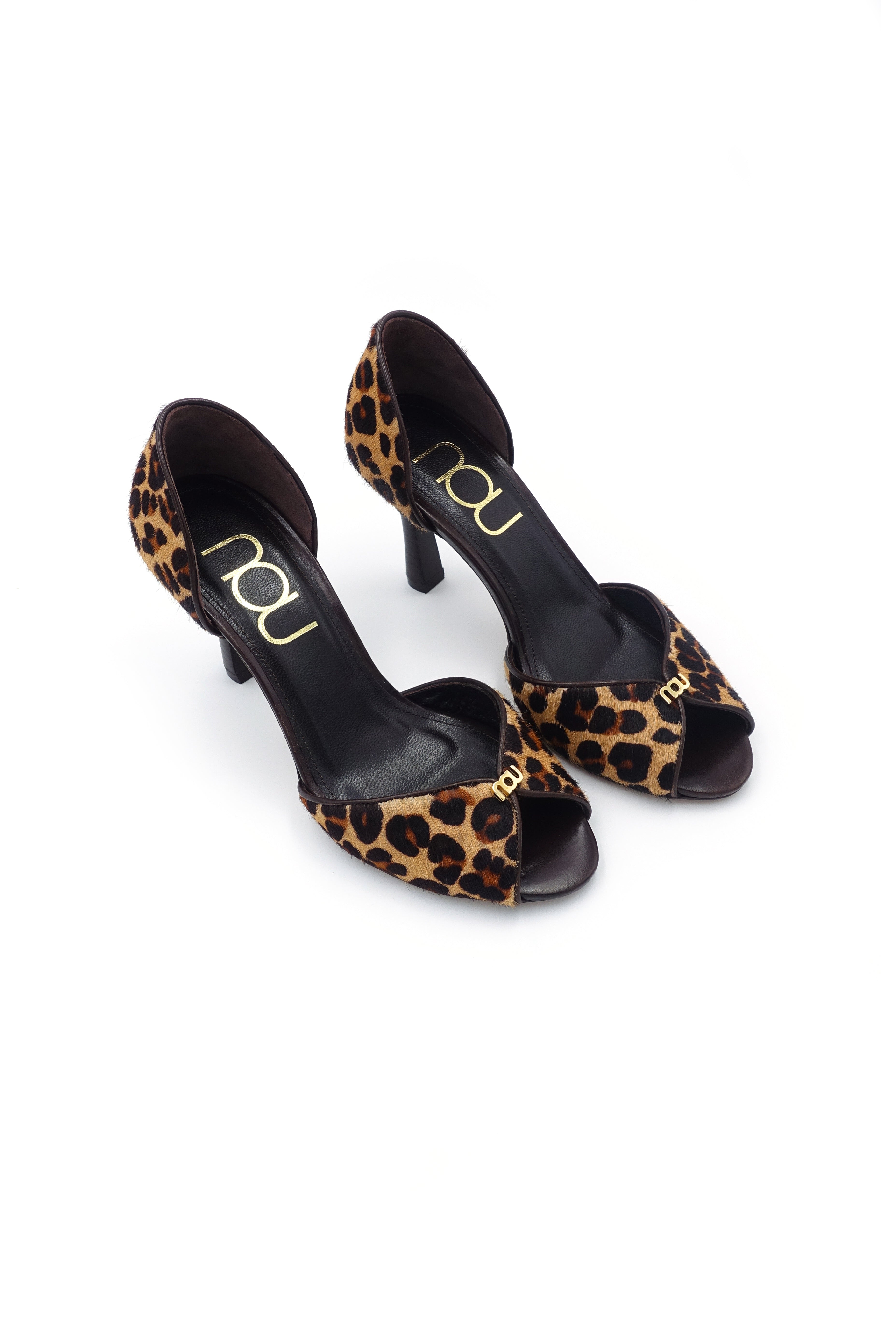 a pair of The Pump in Leopard by NOU, NOU SHOES by alexia ioannou 