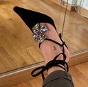 RENÉ CAOVILLA Velvet Cross Pumps IT 37