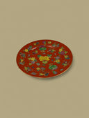 Chinese Red Floral Cloisonné Plate