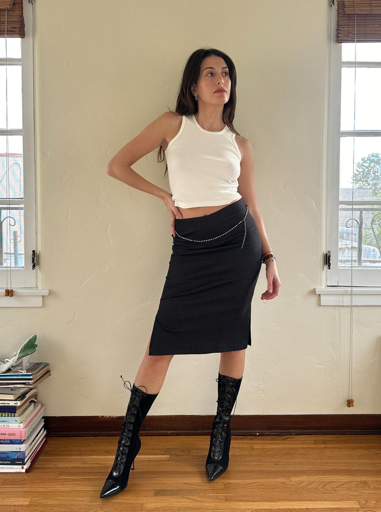 BELTED SKIRT M