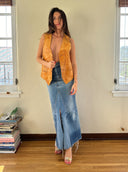 VINTAGE LEATHER VEST S