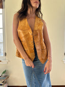 VINTAGE LEATHER VEST S