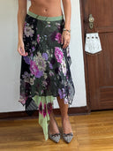 Layered Silk Skirt S