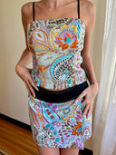 Vintage Bebe Paisley Print Two-Piece Set S