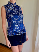 Vintage Chinese Brocade Sleeveless Top M