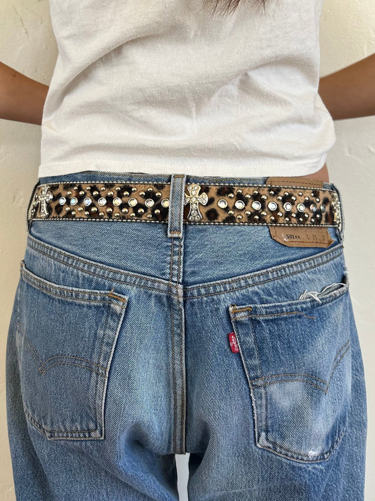 LEOPARD EMBELLISHED BELT