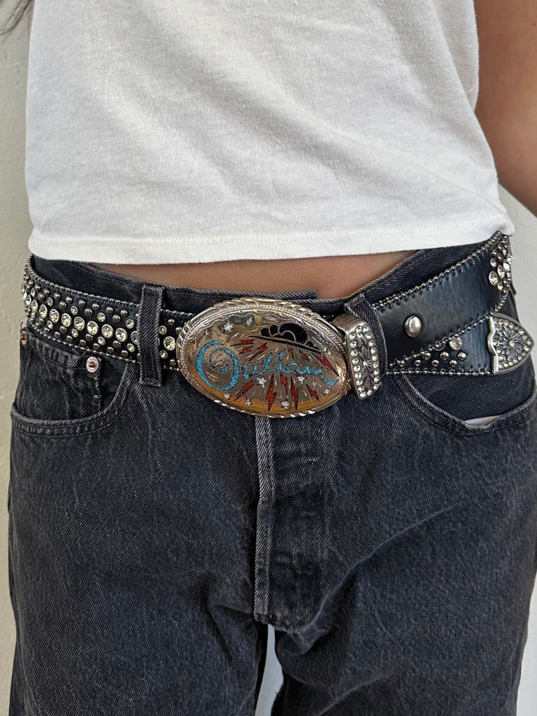 BLACK EMBELLISHED BELT