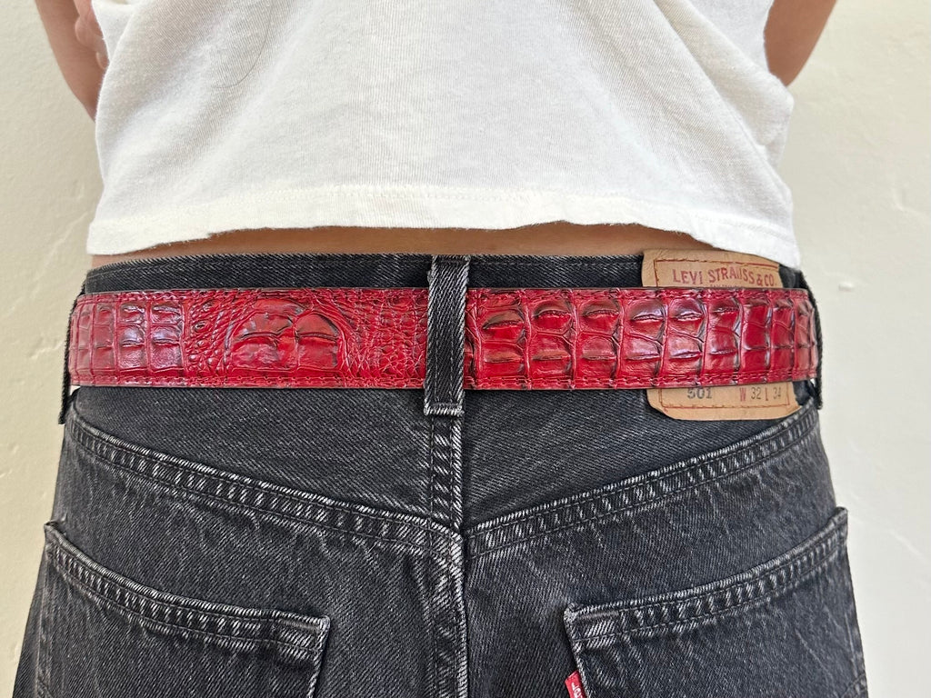 RED SNAKESKIN BELT