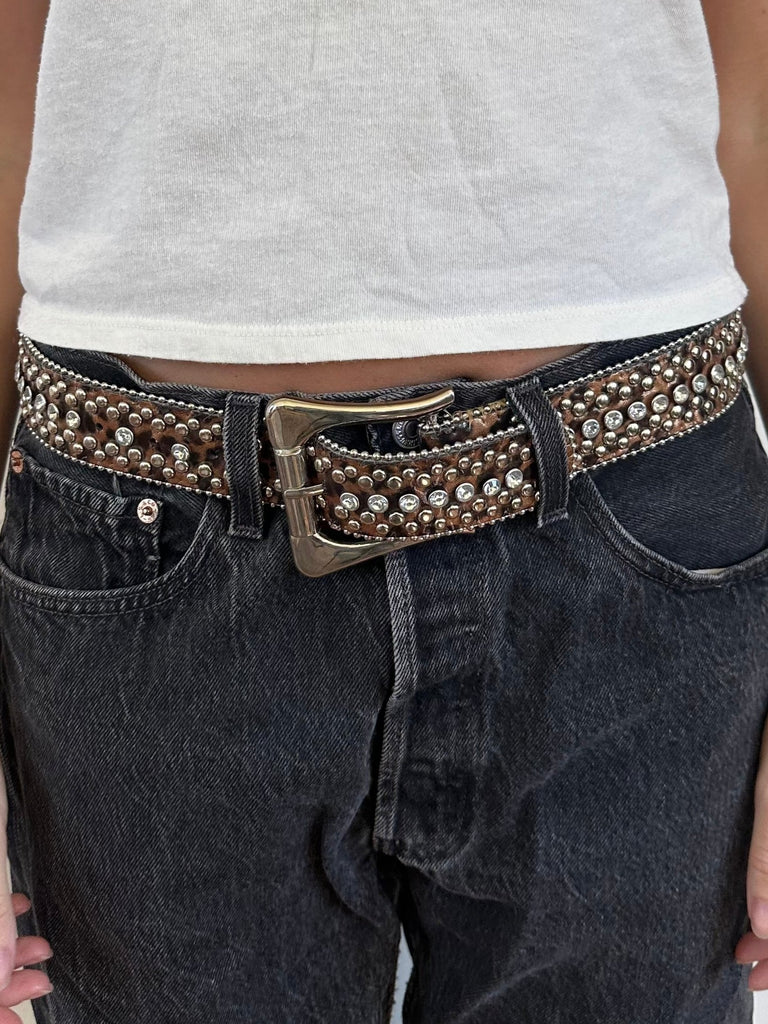 LEOPARD EMBELLISHED BELT