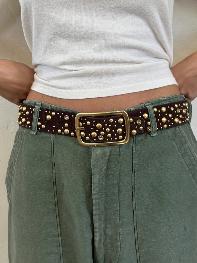 BROWN EMBELLISHED BELT