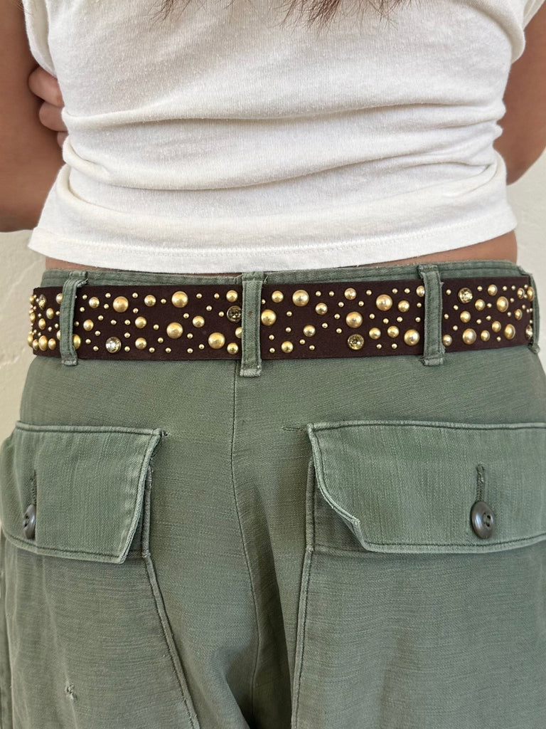 BROWN EMBELLISHED BELT