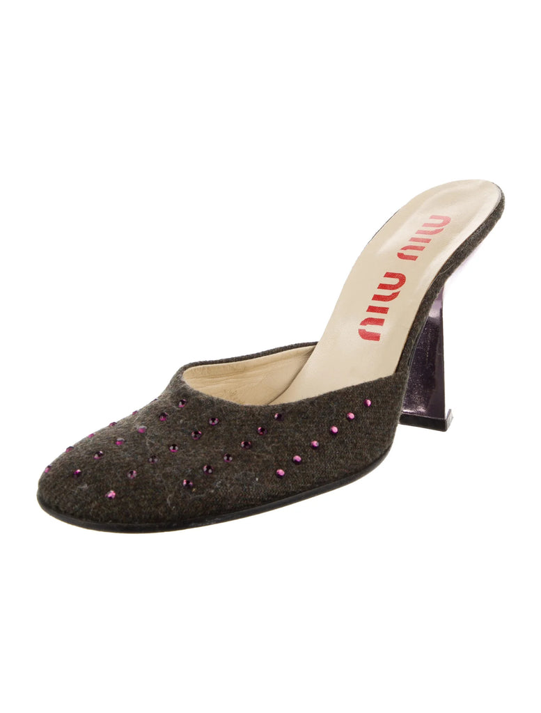 MIU MIU WOOL MULES IT 37